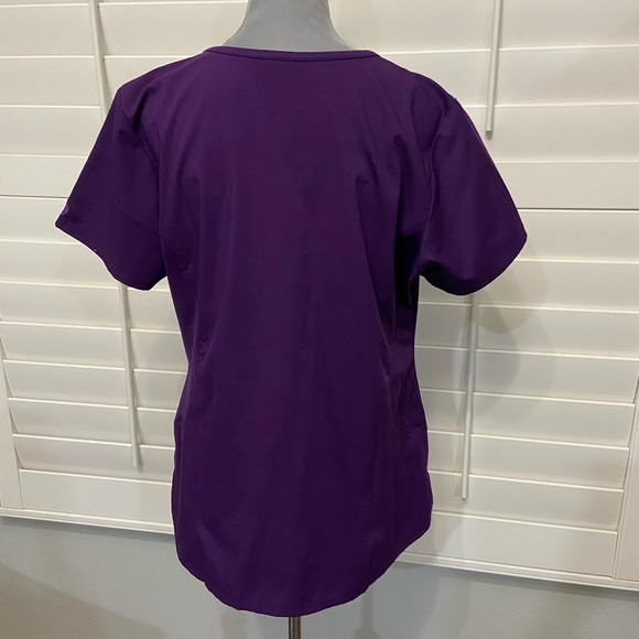 Healing Hands Purple Label Yoga XL eggplant scrub top - Picture 4 of 4